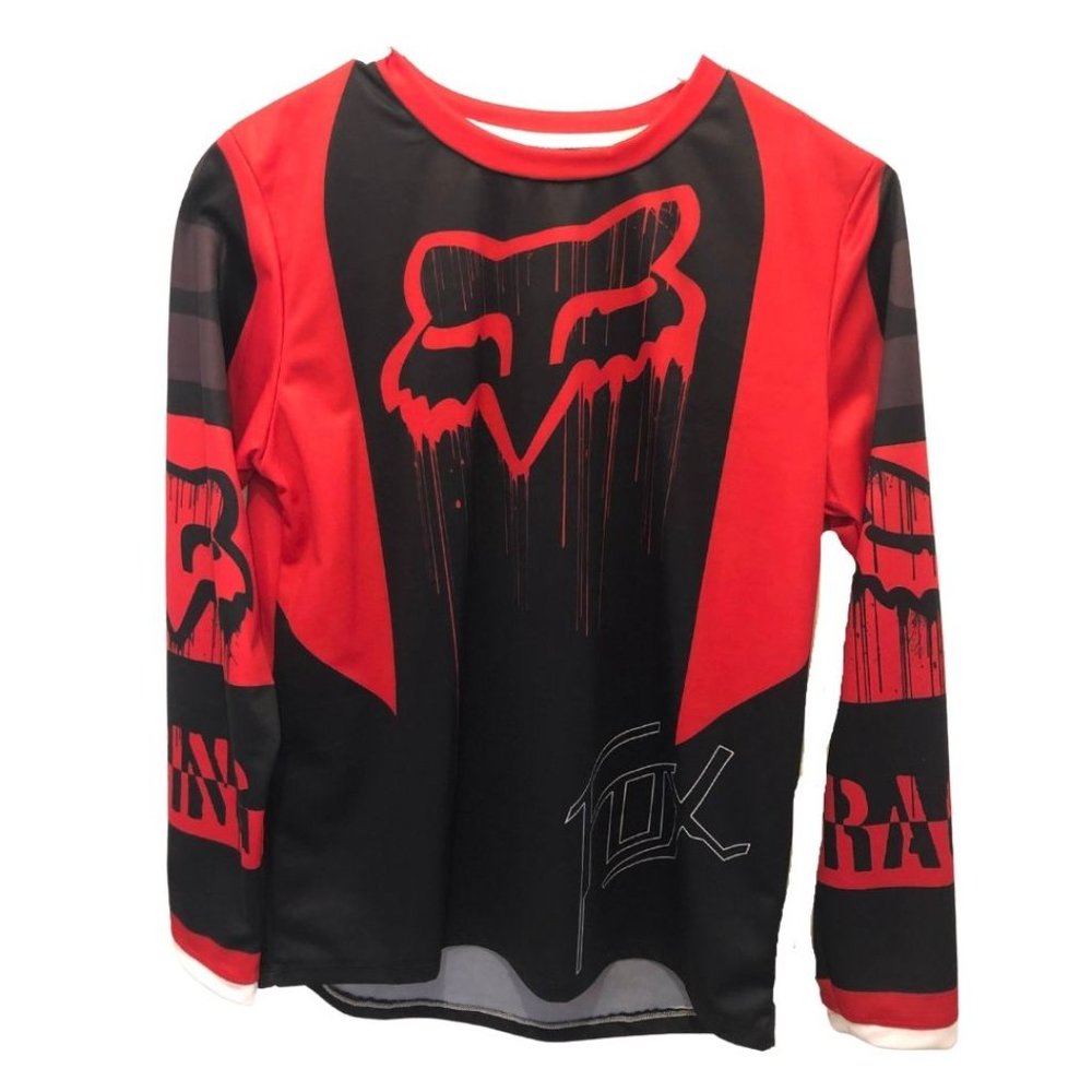 Fox Racing Jersey Men's XL Red / Black  **Rare Find - Paint Drip Design**